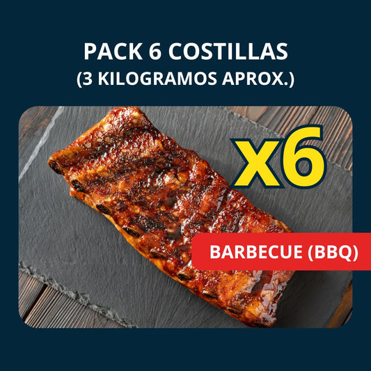 PACK FAMILIAR 6 Baby Ribs Ahumadas BBQ 🔥 (ENVÍO GRATIS)