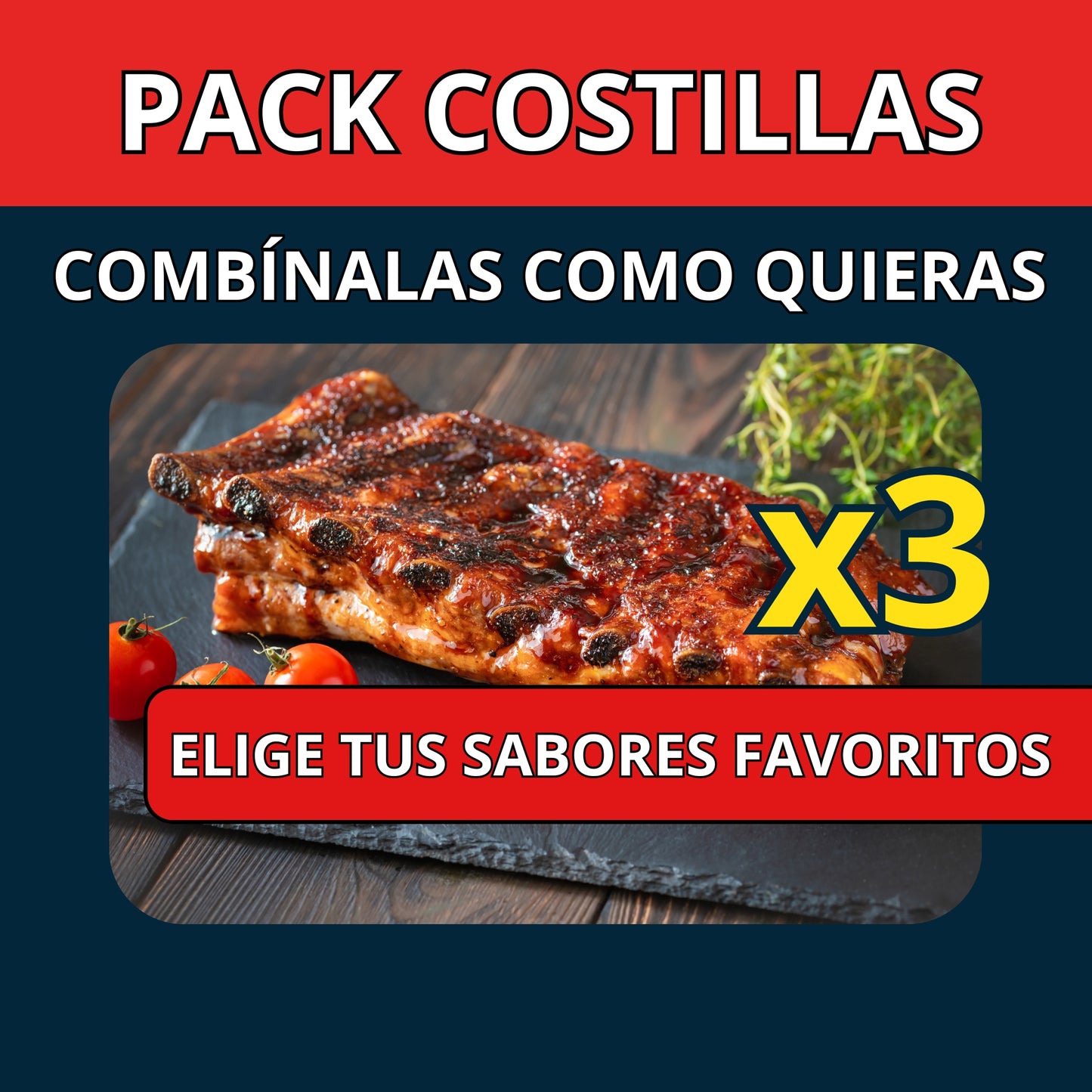 PACK 3 Costillas COMBÍNALAS COMO QUIERAS (ENVÍO GRATIS)