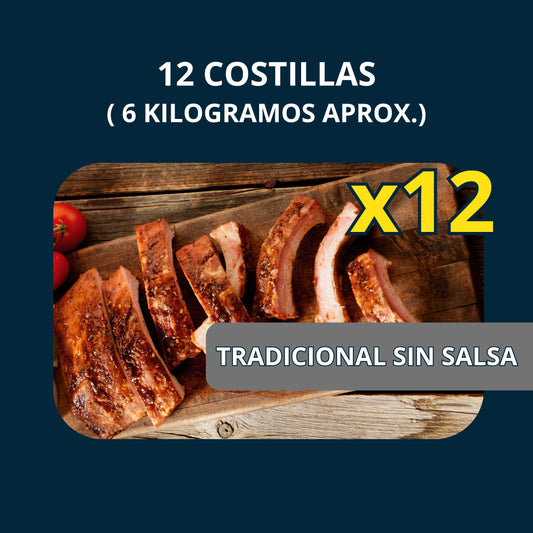 PACK CELEBRACIÓN 12 Baby Ribs ahumadas TRADICIONAL SIN SALSA (ENVÍO GRATIS)