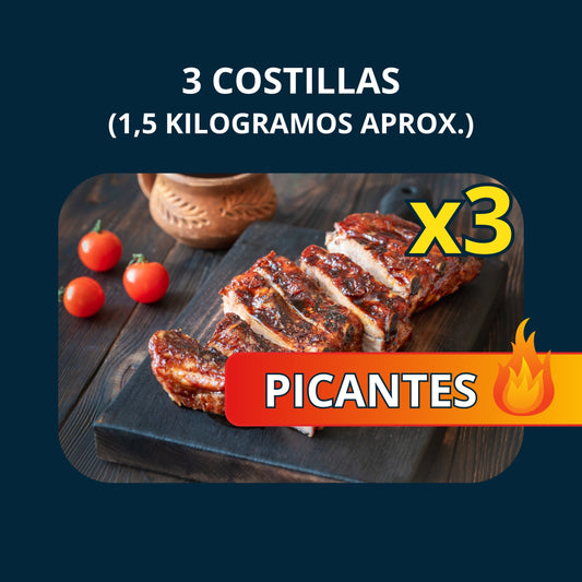 Pack 3 Baby Ribs ahumadas PICANTES (ENVÍO GRATIS)