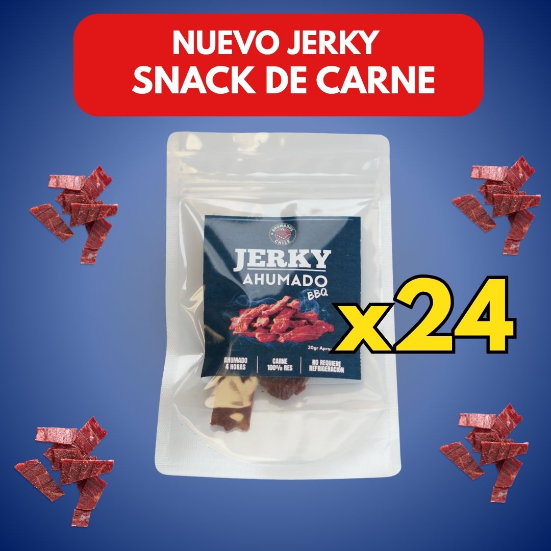 PACK 24 Jerky Ahumado con sabor BBQ (Snack de carne)