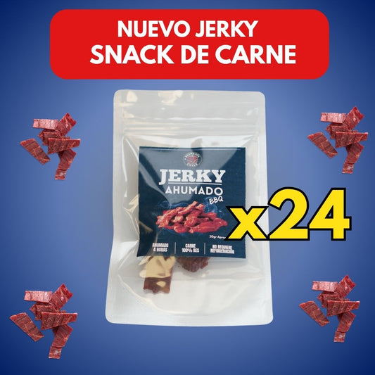 PACK 24 Jerky Ahumado con sabor BBQ (Snack de carne)
