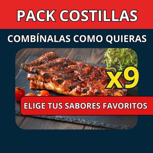 PACK FAMILIA GRANDE 9 Costillas COMBÍNALAS COMO QUIERAS (ENVÍO GRATIS)