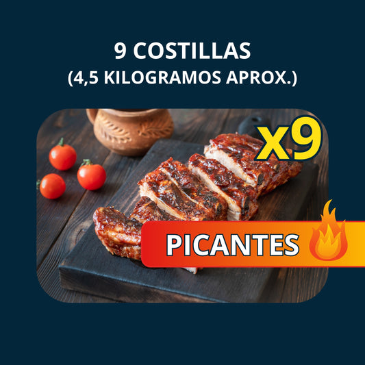 PACK FAMILIA GRANDE 9 Baby Ribs ahumadas PICANTES (ENVÍO GRATIS)