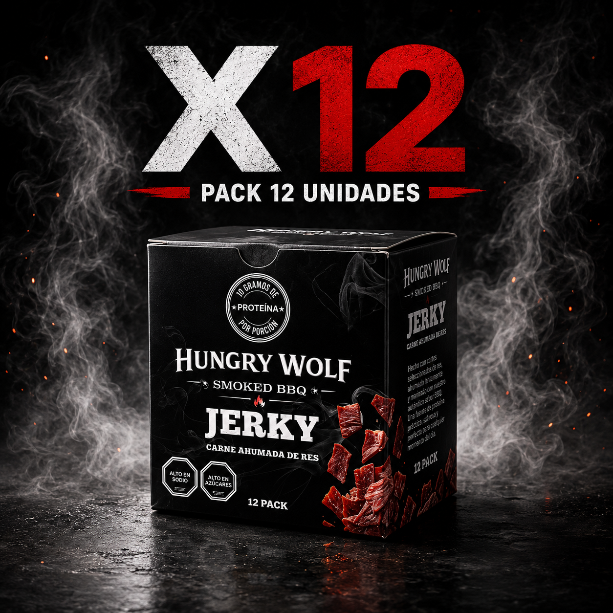 12 Pack - Jerky BBQ - Gringo - ENVIO GRATIS